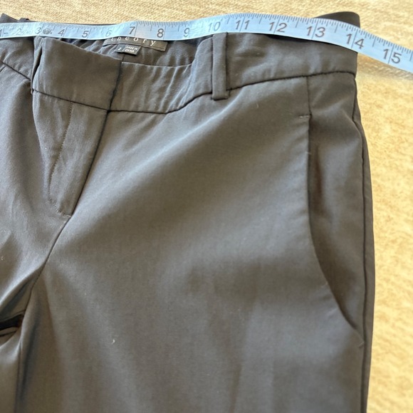 Theory Pants Womens 2‎ Black Cropped Dress Trouser Stretch Office Work Pockets - Picture 9 of 11